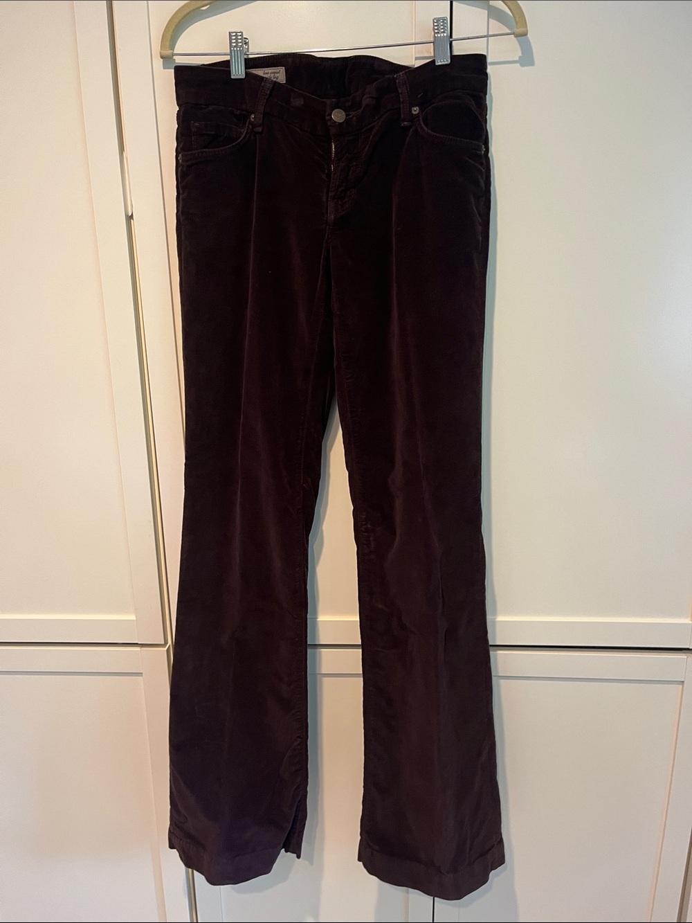 Women’s Aubergine Colored Velvet Boot-Cut Pants